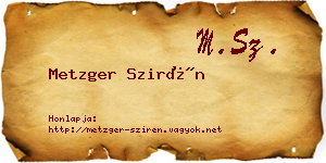 Metzger Szirén névjegykártya
